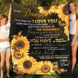 To My Daughter Blanket, Gifts For Daughter, Dad And Daughter, Christmas Gifts For Daughter Fleece Blanket - Spreadstores