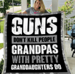 Veteran Blanket, Gifts For Dad, Guns Don't Kill People Grandpas Will Pretty Sherpa Blanket - Spreadstores