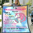 To My Granddaughter Never Forget That I Love You Unicorn Fleece Blanket - Spreadstores