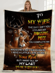 To My Wife The Day I Met You I Found My Missing Piece Husband And Wife Deer Sherpa Blanket - Spreadstores