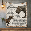 To My Grandson Never Forget That I Love You Dinosaur Quilt Blanket - Spreadstores