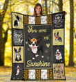 You Are Sunshine, I Work Hard So My Dog Can Have A Better Life Boston Terrier Dog Fleece Blanket - Spreadstores
