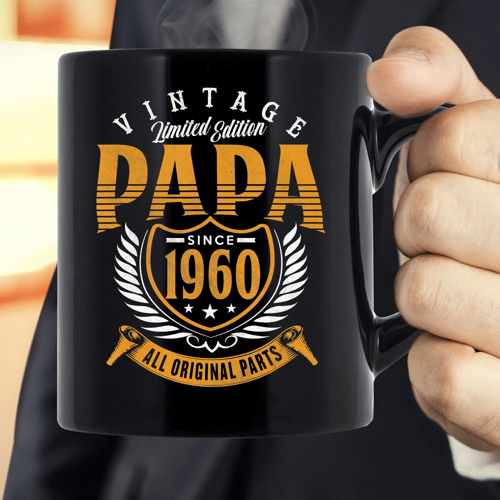 Vintage 60th Birthday Papa Gift Since 1960 Dad Mug - Spreadstores