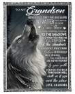 Wolf Grandson Blanket Never Feel That You Are Alone, Believe In Yourself, Grandma To Grandson Fleece Blanket - Spreadstores