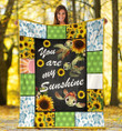 You Are My Sunshine Sunflower Turtle Fleece Blanket - Spreadstores