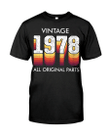 Vintage 1978, All Original Parts V8 Birthday Shirt, Birthday Vintage Shirt, Gift For Her For Him Unisex T-Shirt KM0904 - Spreadstores
