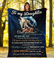 Wolf Daughter Blanket, Gift For Daughter From Mom, To My Daughter Once Upon A Time When I Asked God For An Angel Fleece Blanket - Spreadstores