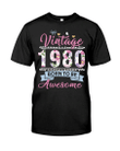 Vintage 1980, Born To Be Awesome, 41st Birthday Gifts For Him For Her, Birthday Unisex T-Shirt KM0704 - Spreadstores