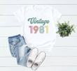 Vintage 1981 V5, 40th Birthday Gifts Idea, Gift For Her For Him Unisex T-Shirt KM0804 - Spreadstores