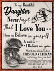 Veterans Blanket - To My Beautiful Daughter Never Forget That I Love You From Veteran Dad, Gift For Daughter Fleece Blanket - Spreadstores