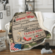 Veteran Wife Blanket To My Gorgeous Wife Meeting You Was Fate, Gift For Veteran Wife, Veteran Day Fleece Blanket - Spreadstores
