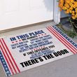 Veteran Welcome Rug, In This Place We Always Salute Our Flag Support Our Troops, American Flag Door Mat - Spreadstores