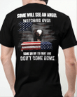 Veteran Shirt, Gift For Veterans, Some Will See An Angel Watching Over Eagle American Flag T-Shirt CV1009 - Spreadstores