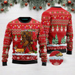 Bigfoot Corgi Merry Christmas Ugly Sweater Black