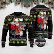 Quarantined  Christmas Santa Tree Rex 2020 Funny Ugly Christmas Sweater Black Adult For Men & Women