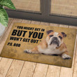 Personalized Love Bulldog Rubber Base Doormat