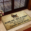 Dog Sword Beyond Here There Be Dragons Rubber Base Doormat