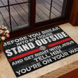 Firefighter Doormat, Firefighter Welcome Rug, Thin Red Line Doormat, Firefighter Funny Doormat, Gift For Dad - Spreadstores