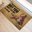Personalized Your Name And Image Love Pitbull Rubber Base Doormat