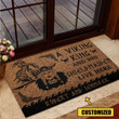 Customize Your Name Love Vikings Rubber Base Doormat