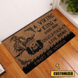 Customize Your Name Love Vikings Rubber Base Doormat
