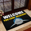 Welcome You Look Delicious Rubber Base Doormat