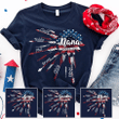 Custom Shirt, Grandma Shirt, Grandma With Grandkids Flower Arrow USA T-Shirt KM0906 - spreadstores