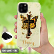 Custom phone case: Butterfly sunflower faith cross personalized name phone case