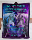 Personalized Wife Blanket, Gift For Wife, To My Wife God Blessed The Broken Road Galaxy Wolf Fleece Blanket - Spreadstores