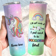 Personalized Rainbow Unicorn Tumbler, I'll Get Over It I Just Need To Be Dramatic First, Unicorn Lover Skinny Tumbler - Spreadstores