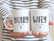 Personalized Gift Mug, Gift For Husband And Wife, Hubby And Wifey Mug Wedding Gift, Anniversary Couple Mug Gift - Spreadstores