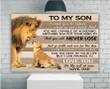 Personalized To My Son Canvas, Christmas Gifts For Son From Dad Canvas, To My Son I Love You For The Rest Of Mine Lion Canvas - Spreadstores