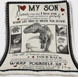 Personalized To My Son Dinosaur Fleece Blanket From Mom Never Forget That I Love You Dinosaur Fleece Blanket - Spreadstores