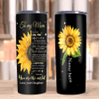 Personalized Mom Tumbler, Gift For Mom, Mother's Day Gift, To My Mom You Are The World Sunflowers Skinny Tumbler - Spreadstores