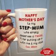 Personalized Medal Mom Mug, Happy Mother's Day To My Step Mum Who Simply, Best Gift For Mother's Day - Spreadstores