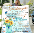 Personalized To My Granddaughter Never Forget That I Love You Flowers And Butterfly Fleece Blanket - Spreadstores