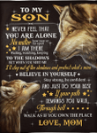 Personalized Son Blanket, Gift For Son, To My Son Never Feel That You Are Alone Brown Wolves Fleece Blanket - Spreadstores