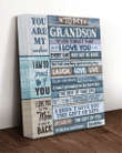 Personalized To My Grandson Never Forget That I Love You Everyday May Not Be Good Canvas, Grandson Canvas - Spreadstores