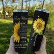Personalized Mom Tumbler, Gift For Mom, Mother's Day Gift, To My Mom You Are The World Sunflowers Skinny Tumbler - Spreadstores