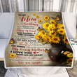 Personalized To My Mom Sunflower Blanket, I Love You With All My Heart, Mom Blanket, Mother's Day Gift Fleece Blanket - Spreadstores