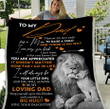 Personalized To My Dad Blanket I Know It's Not Easy For A Man To Raise A Child Lion Fleece Blanket, Gift Ideas For Father's Day - Spreadstores