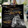 Son Blanket, Personalized To My Son Blanket, Wherever Your Journey In Life Lions Fleece Blanket - Spreadstores
