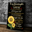Personalized To My Granddaughter Never Forget How Much I Love You Sunflowers Canvas - Spreadstores
