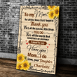 Personalized Sunflower Mom Canvas, Gift For Mother's Day, To My Mom For All The Times That I Forget To Thank You Canvas - Spreadstores