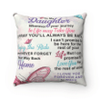 Personalized To My Daughter Wherever Your Journey In Life May Take You I Pray You'll Always Be Safe Butterflies Pillow - Spreadstores