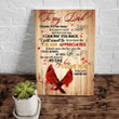 Personalized Dad Canvas, Gift For Father's Day, To My Dad I Know It's Not Easy For A Man Cardinal Bird Canvas - Spreadstores