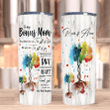 Personalized Bonus Mom Tumbler, Mother's Day Gift Ideas, Thank You For Loving Me As Your Own Skinny Tumbler - Spreadstores