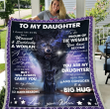 Personalized Daughter Blanket To My Daughter I Closed My Eyes For But A Moment Wolf Fleece Blanket, Gift For Daughter - Spreadstores