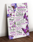 Personalized Daughter Canvas, To My Daughter Wherever Your Journey In Life Purple Butterflies Canvas - Spreadstores