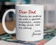 Personalized Dear Dad Coffee Mug, Custom Dad Gift Mug, Happy Father's Day, Gift For Dad From Daughter And Son Mug - Spreadstores
